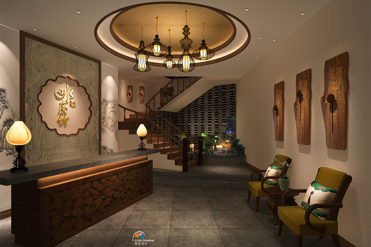 珠海美容SPA會所裝修設(shè)計 養(yǎng)生SPA會所設(shè)計 中式風格